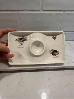 🐇 RARE VINTAGE WEDGWOOD BEATRIX POTTER
PETER RABBIT CHILDS SNACK
TRAY ~7"X4"